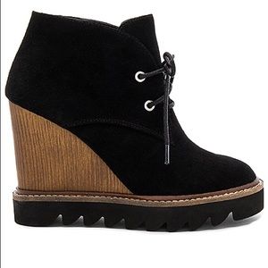 NIB BCBG Narishka Black Suede Hiker Biker Boots 7